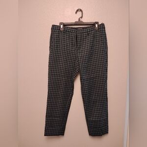 Miu Miu Black and Gray Checkered Chinos